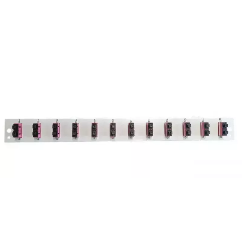 Accessorio per patch panel EFB Elektronik SB-FP-12SC-D-V-OS2 — montaggio rack 1HE, 432×13×43,5 mm, grigio