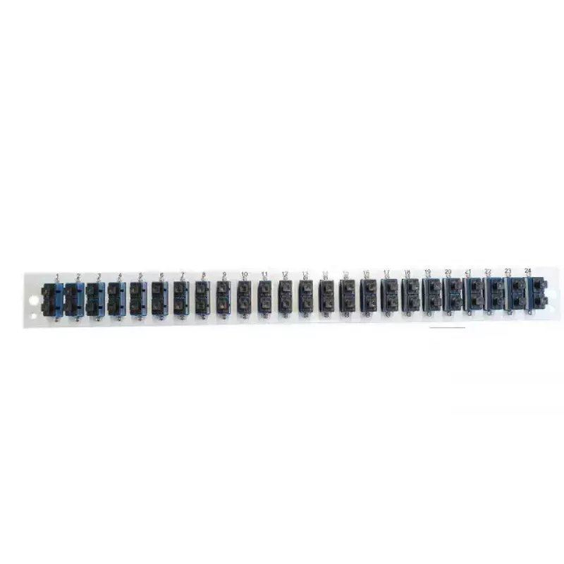 Accessorio per patch panel EFB Elektronik SB-FP-24SC-D-V-OM4 — montaggio rack 1HE, 432×13×43,5 mm, grigio