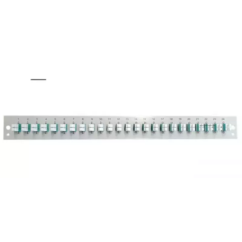 Accessorio patch panel EFB Elektronik SB-FP-24SC-S-OM4 — montaggio rack 1U, 432×13×43,5 mm, grigio