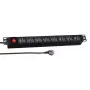 EFB multipresa da 19 pollici 1,5U 18x USB con interruttore, nera (EK631USB.1,5)