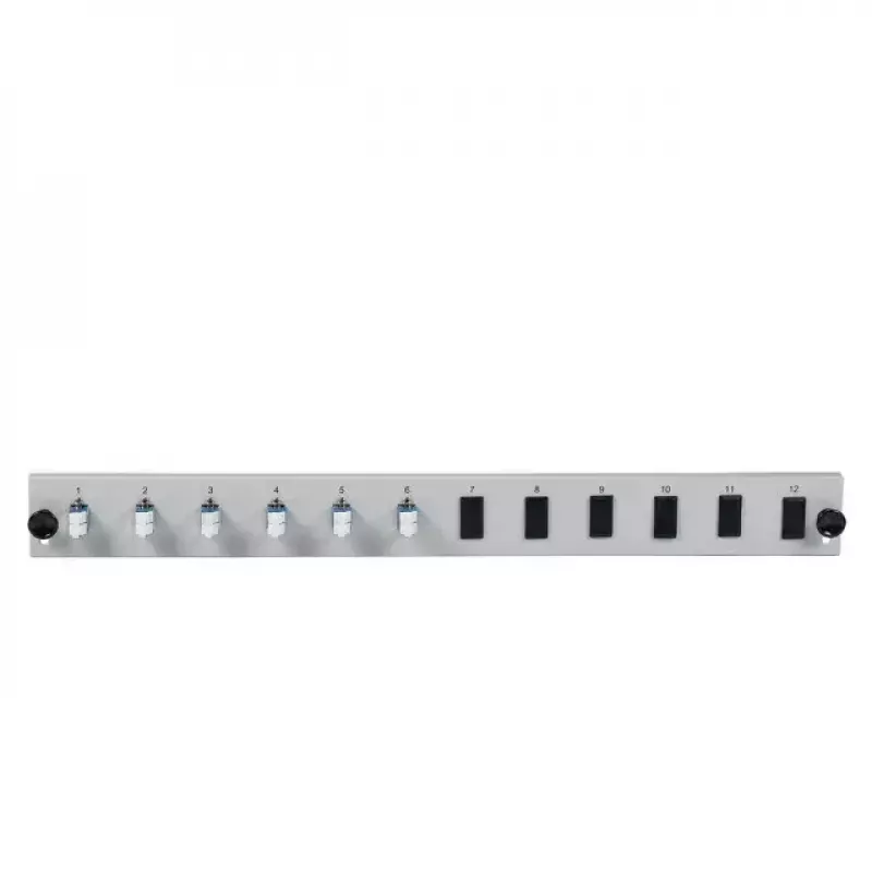 EFB Elektronik SB-FP-6SC-S-OM3 Pannello frontale a 12 porte con 6 accoppiatori LC duplex OM3, grigio, 1U