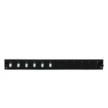 EFB Elektronik SB-FP-S-6SC-S-OM4 pannello frontale 12 porte con 6 accoppiatori LC duplex OM4, nero, 1U