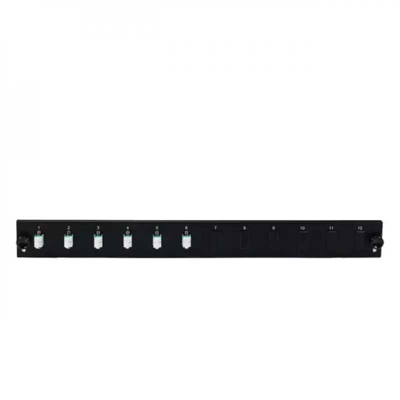 EFB Elektronik SB-FP-S-6SC-S-OM4 Pannello frontale a 12 porte con 6 accoppiatori LC duplex OM4, nero, 1U