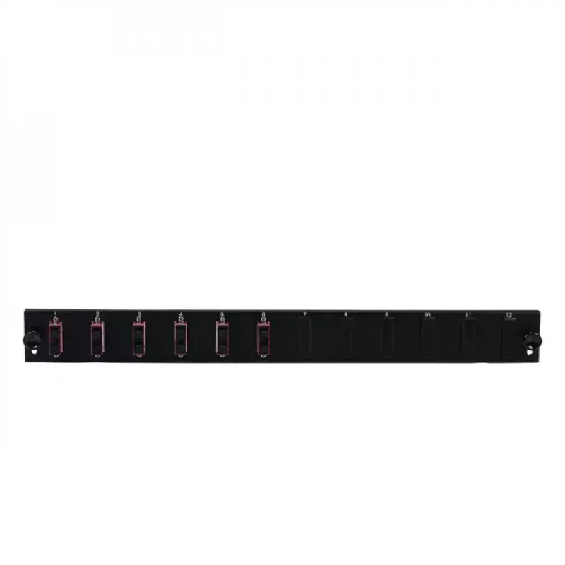 Accessorio per patch panel EFB Elektronik SB-FP-S-6SC-D-V-OM4, rack 1HE, 432×13×43,5 mm, nero