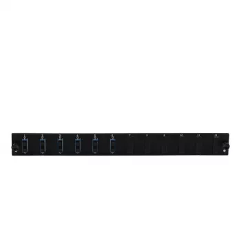 Accessorio patch panel EFB Elektronik SB-FP-S-6SC-D-V-OS2 — installazione rack 1U, 6 SC duplex, nero, 432×13×43,5 mm
