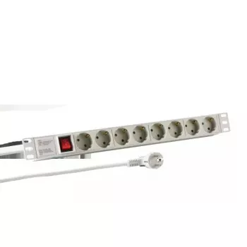 Ciabatta di distribuzione EFB Elektronik EK631DE.2GR — cavo 2 m, 8 prese CEE AC, per interni, grigio