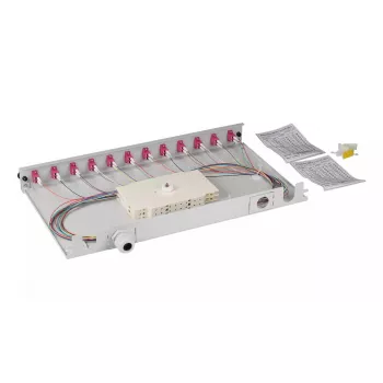 Patch panel EFB Elektronik BA71901L24OM4 1U LC OM4 grigio metallo montaggio rack