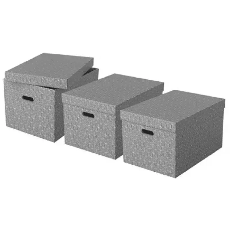 Scatola portadocumenti ESSELTE 628287 rettangolare cartone grigio 355×510×305 mm