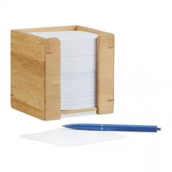 Distributore di note Relaxdays bambù, 900 fogli, 105x105x105 mm