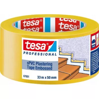 Nastro per intonaco Tesa 67001 33 m x 50 mm goffrato giallo