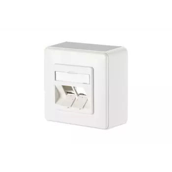 METZ CONNECT 1309150002-E placca a parete, 2 moduli, bianco puro RAL 9010