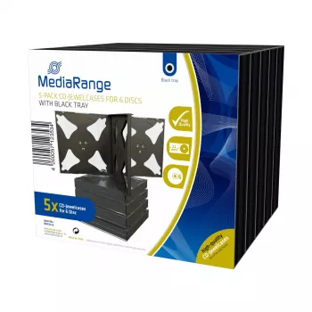 Custodia Jewel Case MediaRange BOX34-6 6 dischi nero
