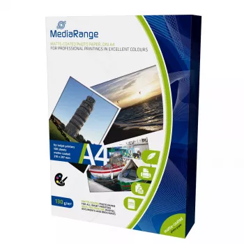 Carta fotografica A4 MediaRange MRINK101 bianco opaco