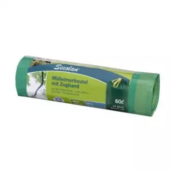 Sacchetti per rifiuti Secolan 9100000779 60 L verdi con coulisse