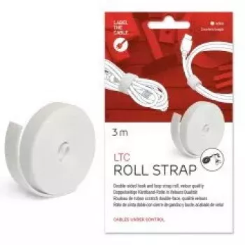 Label-the-cable LTC 1220 Roll Strap nastro a velcro, 3 m, bianco