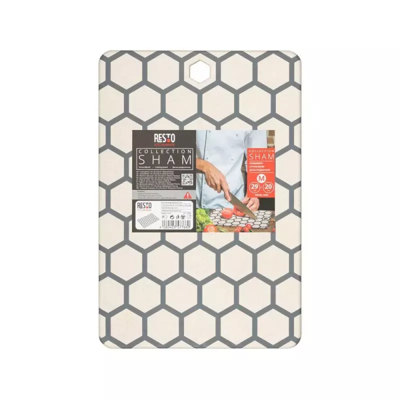 Resto Kitchenware 95402 Tagliere rettangolare in plastica grigio bianco