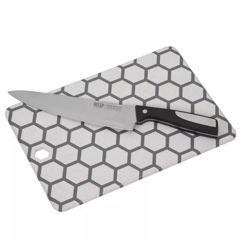 Resto Kitchenware 95402 Tagliere rettangolare in plastica grigio bianco