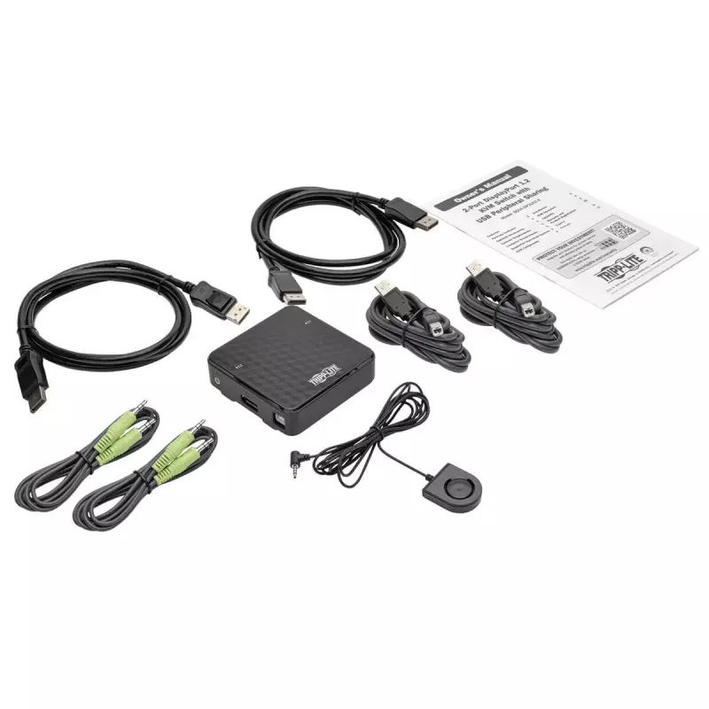 KVM-Switch 2 porte DisplayPort Tripp Lite B004-DP2UA2-K, 4K@60Hz, tastiera/mouse USB, audio, cavo
