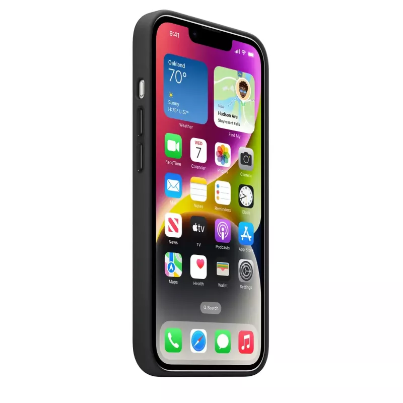 Custodia Apple iPhone 14 in pelle con MagSafe mezzanotte nero
