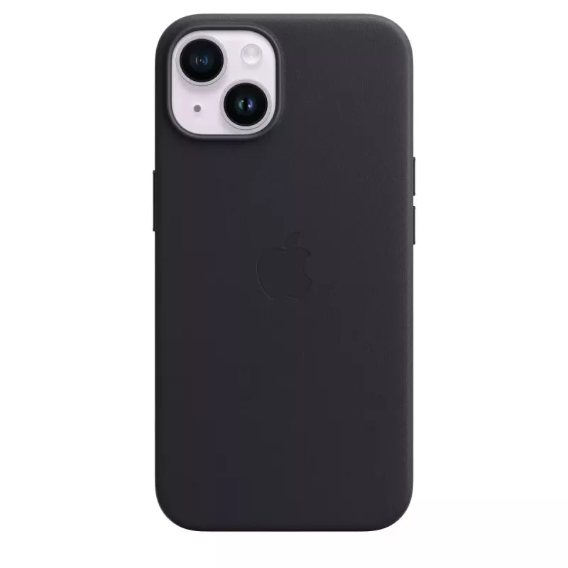 Custodia Apple iPhone 14 in pelle con MagSafe mezzanotte nero
