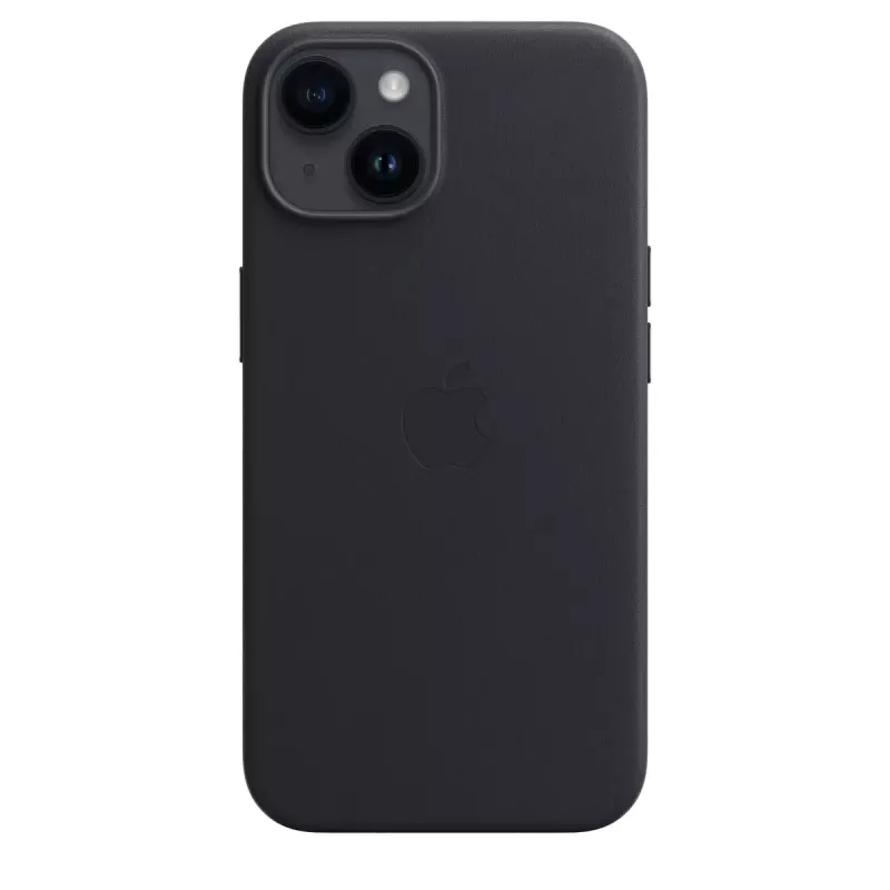Custodia Apple iPhone 14 in pelle con MagSafe mezzanotte nero