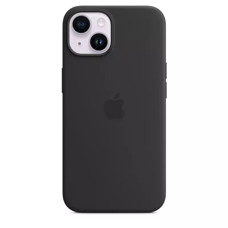 Custodia in silicone con MagSafe per iPhone 14 di Apple — microfibra/silicone, 6,1 pollici (Midnight)