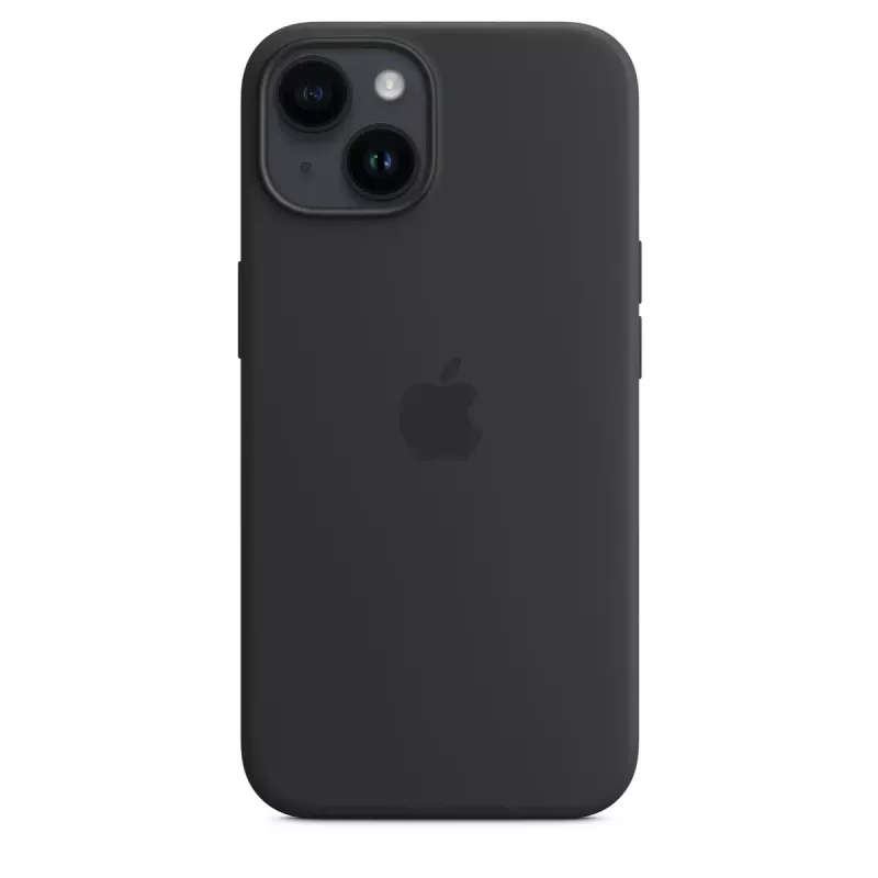 Custodia in silicone con MagSafe per iPhone 14 di Apple — microfibra/silicone, 6,1 pollici (Midnight)