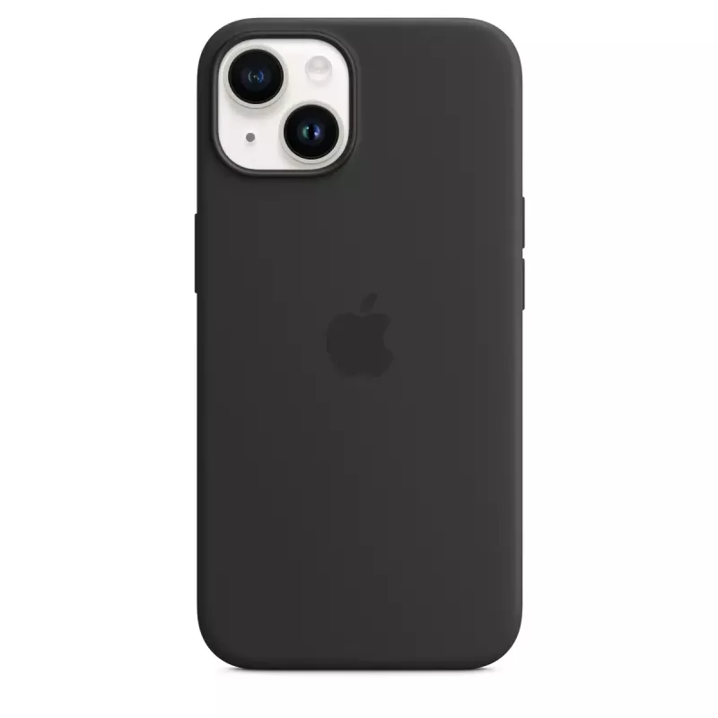 Custodia in silicone con MagSafe per iPhone 14 di Apple — microfibra/silicone, 6,1 pollici (Midnight)