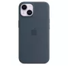 Custodia in silicone Apple iPhone 14 MagSafe Storm Blue