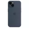 Custodia in silicone Apple iPhone 14 MagSafe Storm Blue