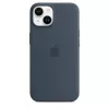 Custodia in silicone Apple iPhone 14 MagSafe Storm Blue