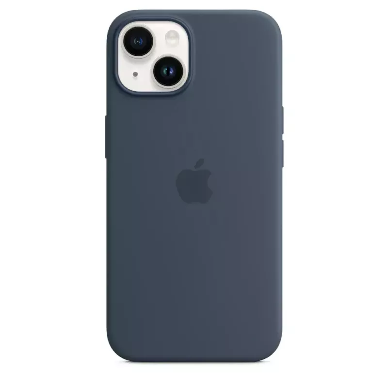Custodia in silicone Apple iPhone 14 MagSafe Storm Blue