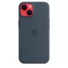 Custodia in silicone Apple iPhone 14 MagSafe Storm Blue