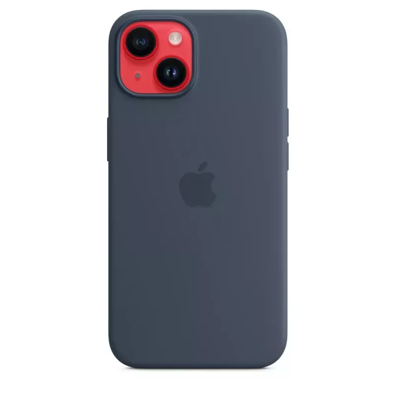 Custodia in silicone Apple iPhone 14 MagSafe Storm Blue