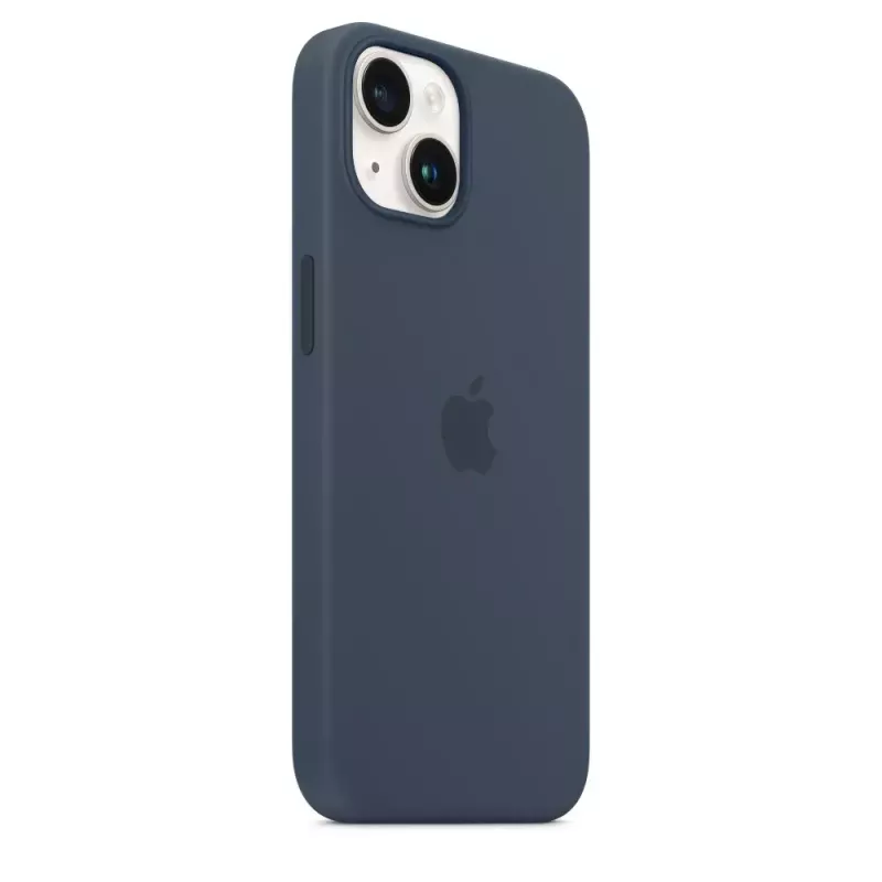 Custodia in silicone Apple iPhone 14 MagSafe Storm Blue