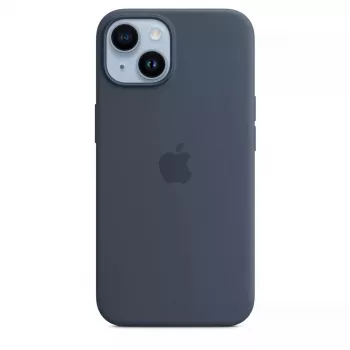 Custodia in silicone Apple iPhone 14 MagSafe Storm Blue