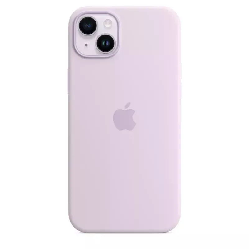 Custodia in silicone Apple iPhone 14 Plus MagSafe lilla