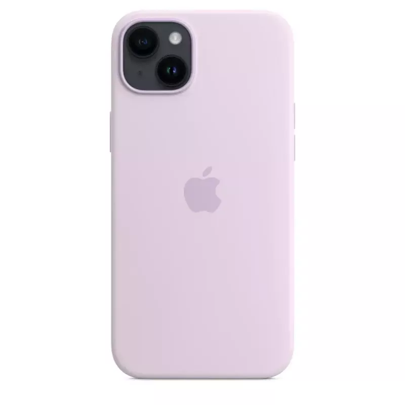 Custodia in silicone Apple iPhone 14 Plus MagSafe lilla