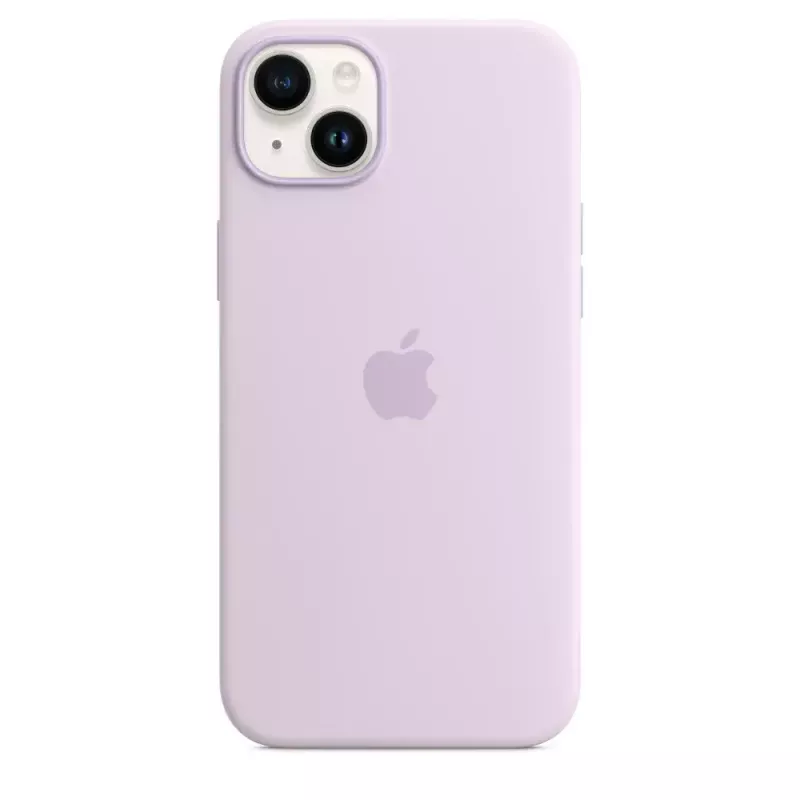 Custodia in silicone Apple iPhone 14 Plus MagSafe lilla