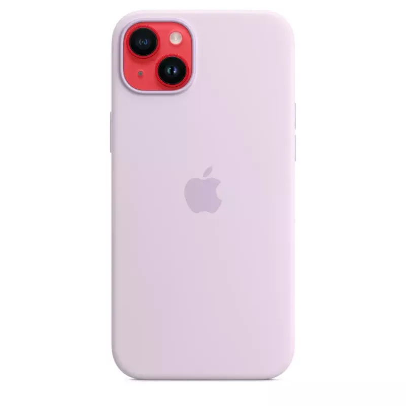 Custodia in silicone Apple iPhone 14 Plus MagSafe lilla