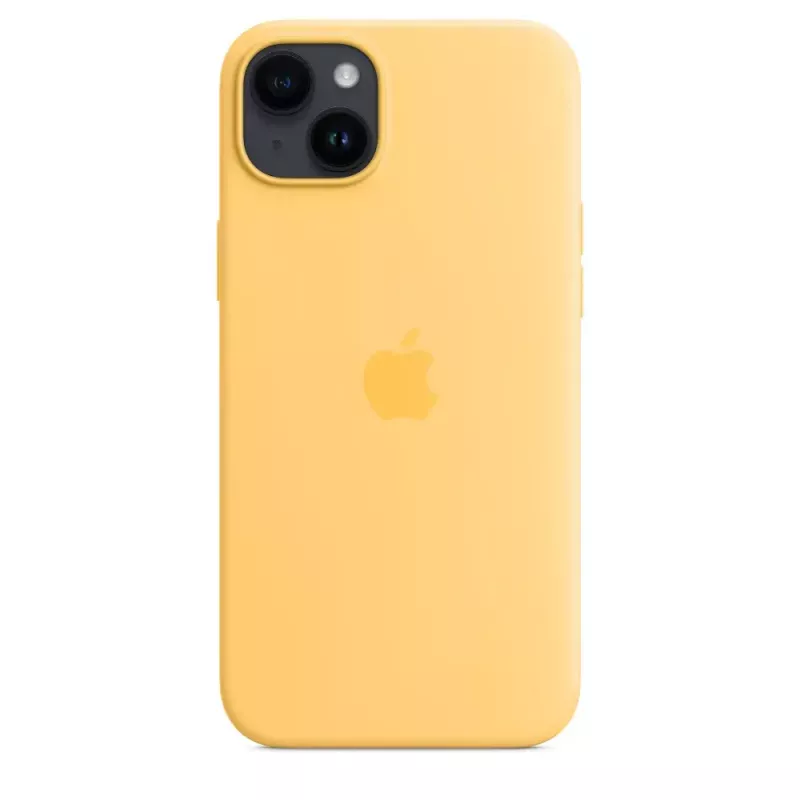 Custodia in silicone Apple iPhone 14 Plus MagSafe Sunglow giallo