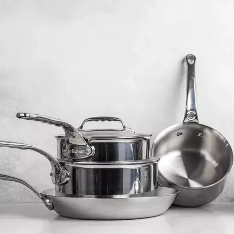 de Buyer Affinity Pentola con coperchio, 28 cm, acciaio inox