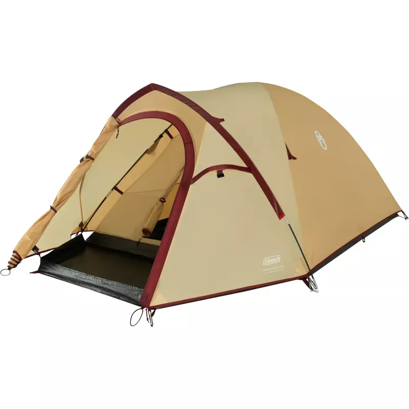 Tenda COLEMAN Darwin 3 Plus Summer – 3 persone, modello estivo, beige/rosso scuro
