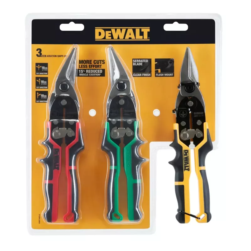 Set di cesoie per lamiera DeWALT DWHT14676-0, 3 pezzi