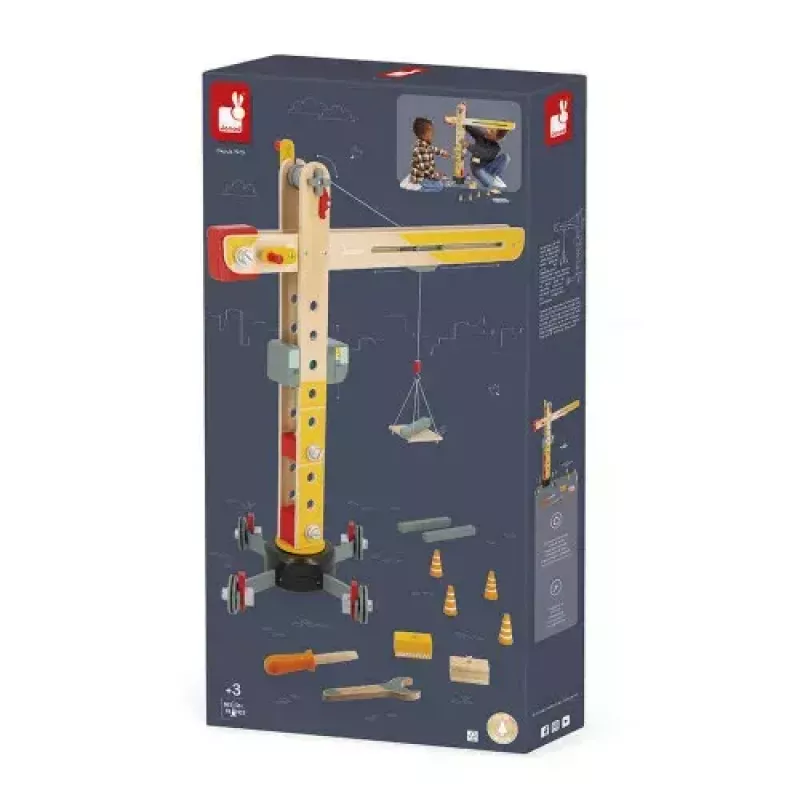 JANOD Grande gru multicolore legno di faggio 3-8 anni