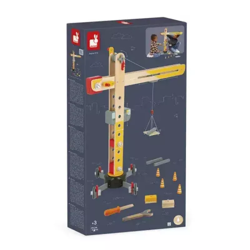 JANOD Grande gru multicolore legno di faggio 3-8 anni