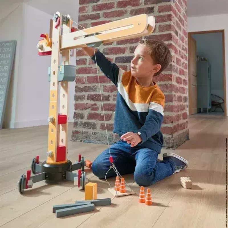 JANOD Grande gru multicolore legno di faggio 3-8 anni