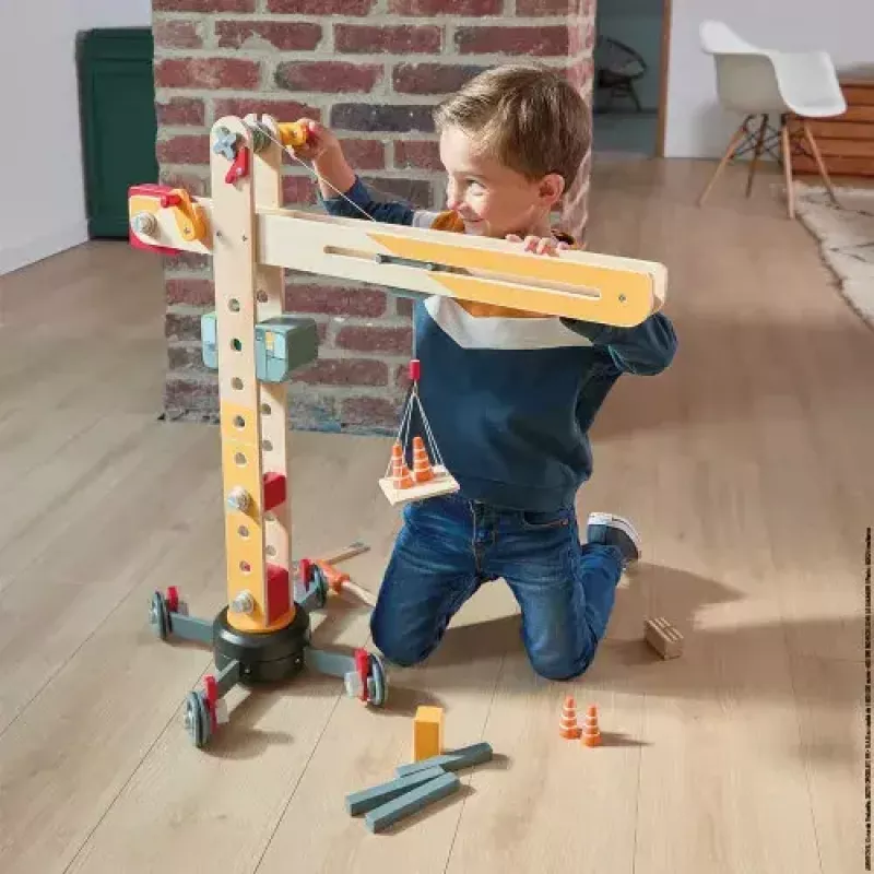 JANOD Grande gru multicolore legno di faggio 3-8 anni
