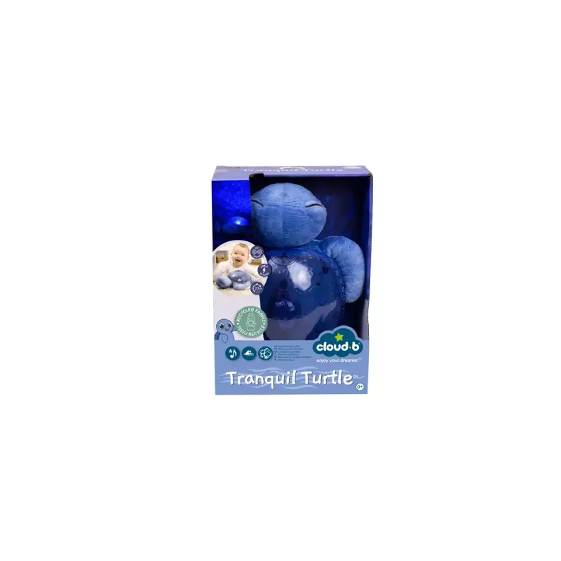 Luce notturna da appoggio Cloud B Tranquil Turtle blu spegnimento automatico