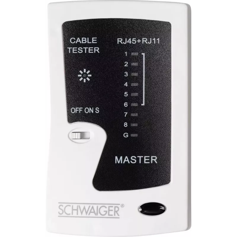 Tester per cavi di rete Schwaiger NWM1 531 RJ-11 RJ-45 nero bianco